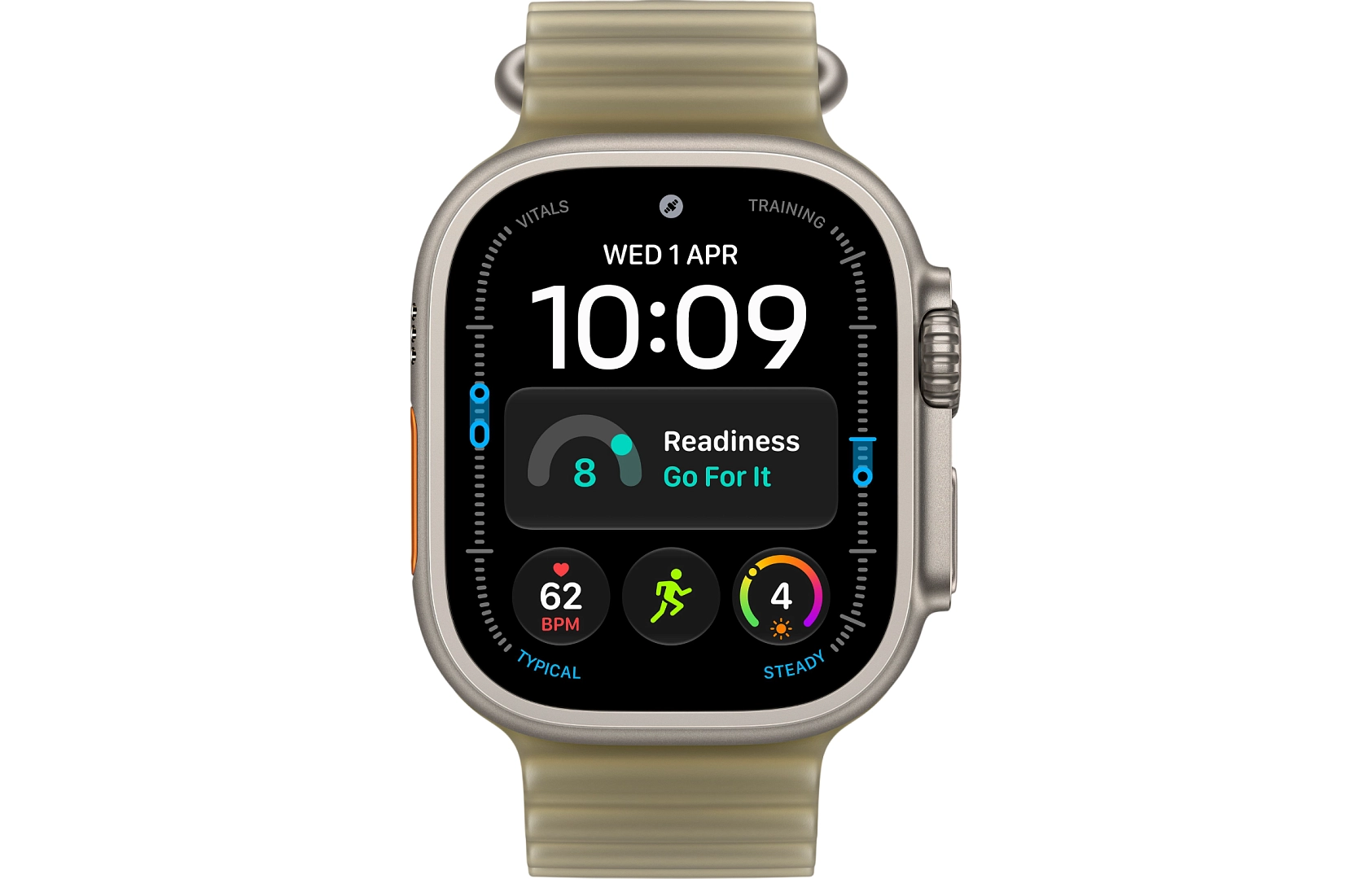 Смарт-часы Apple Watch Ultra 4, 49 мм, GPS + Cellular, Titanium Natural, Ocean Band Translucent Kelp, One Size