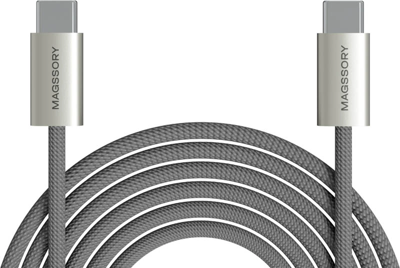 Кабель Magssory Line C 60W USB-C, 2,4 м Серый