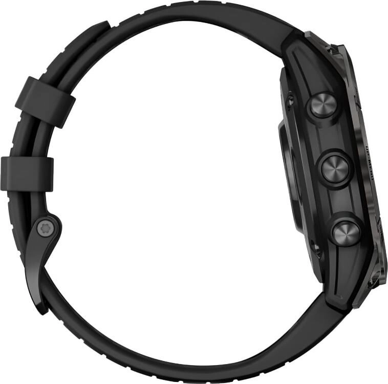 Смарт-часы Garmin Fenix 7 Pro Sapphire Solar - 47 mm, Титановый, угольно-серый безель с DLC-покрытием, черный ремешок