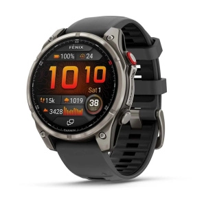 Смарт-часы Garmin Fenix 8 Pro Amoled Sapphire - 51 mm, Титановый | черный силиконовый ремешок