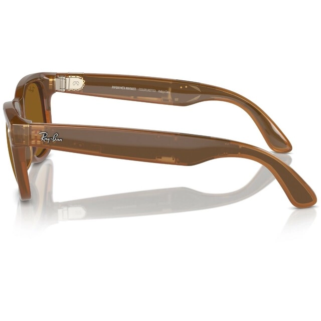 Умные очки Ray-Ban Meta Wayfever RW4008 S53,Shiny Caramel/Polar Brown 670683, размер L