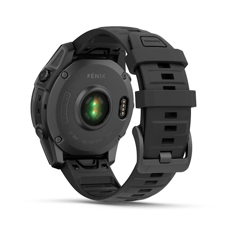 Смарт-часы Garmin Fenix E Amoled - 47 mm, Темно-серый с серым безелем | черный силиконовый ремешок