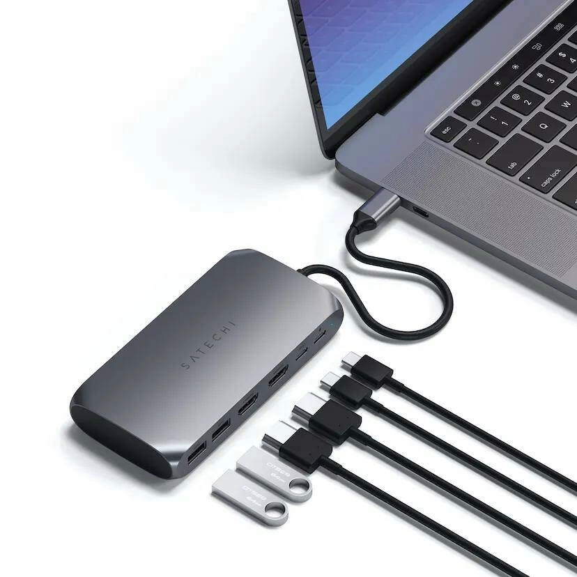 Адаптер Satechi USB-C Multimedia adapter M1, серый ST-UCM1HM