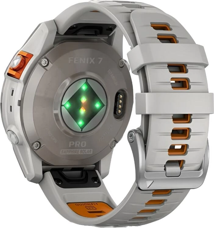 Смарт-часы Garmin Fenix 7 Pro Sapphire Solar - 47 mm, Титановый серый, серо-оранжевый ремешок