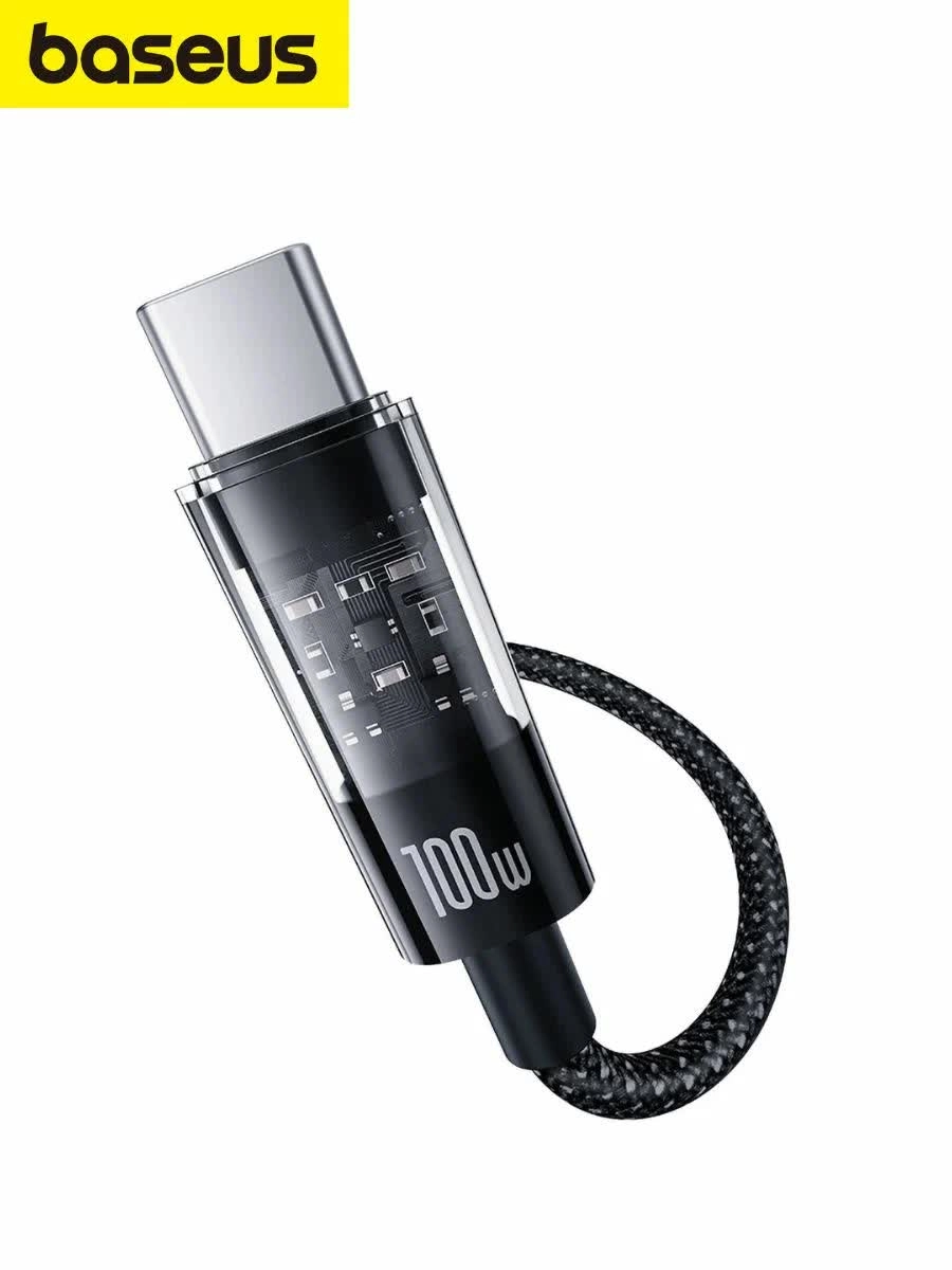 Кабель Baseus Gem Purely Lucent Type-C - Type-C 100 Вт 1m