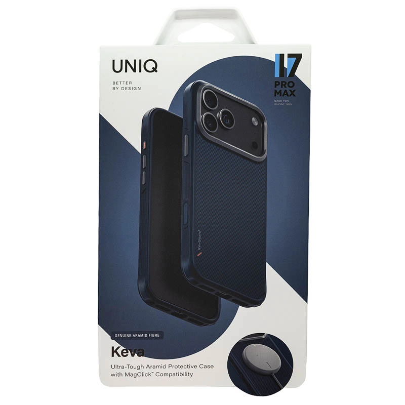 Чехол Uniq для iPhone 17 Pro Max KEVA Kevlar, Trance Blue