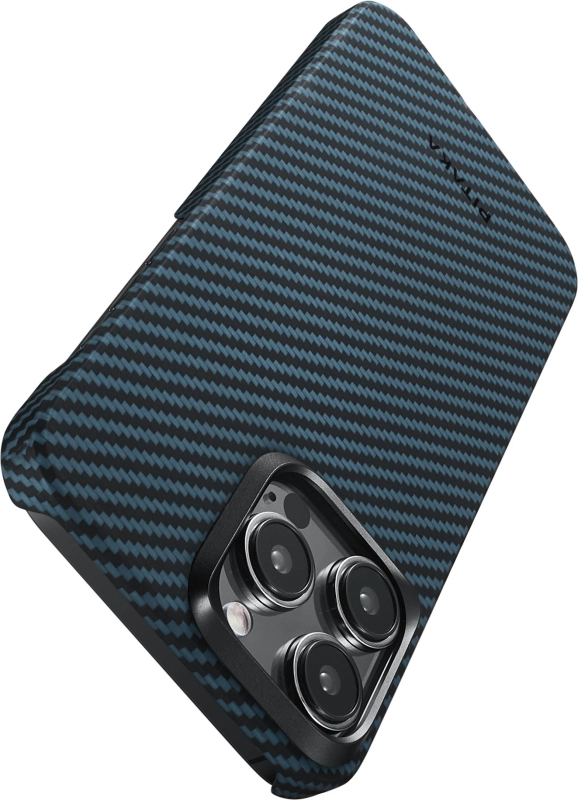 Чехол Pitaka MagEZ Case 4 для iPhone 15 Pro Max, Кевлар, черный/синий