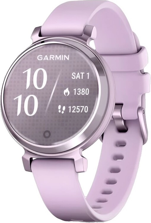 Смарт-часы Garmin Lily 2 - 35 mm, безель лилового цвета, лиловый силиконовый ремешок