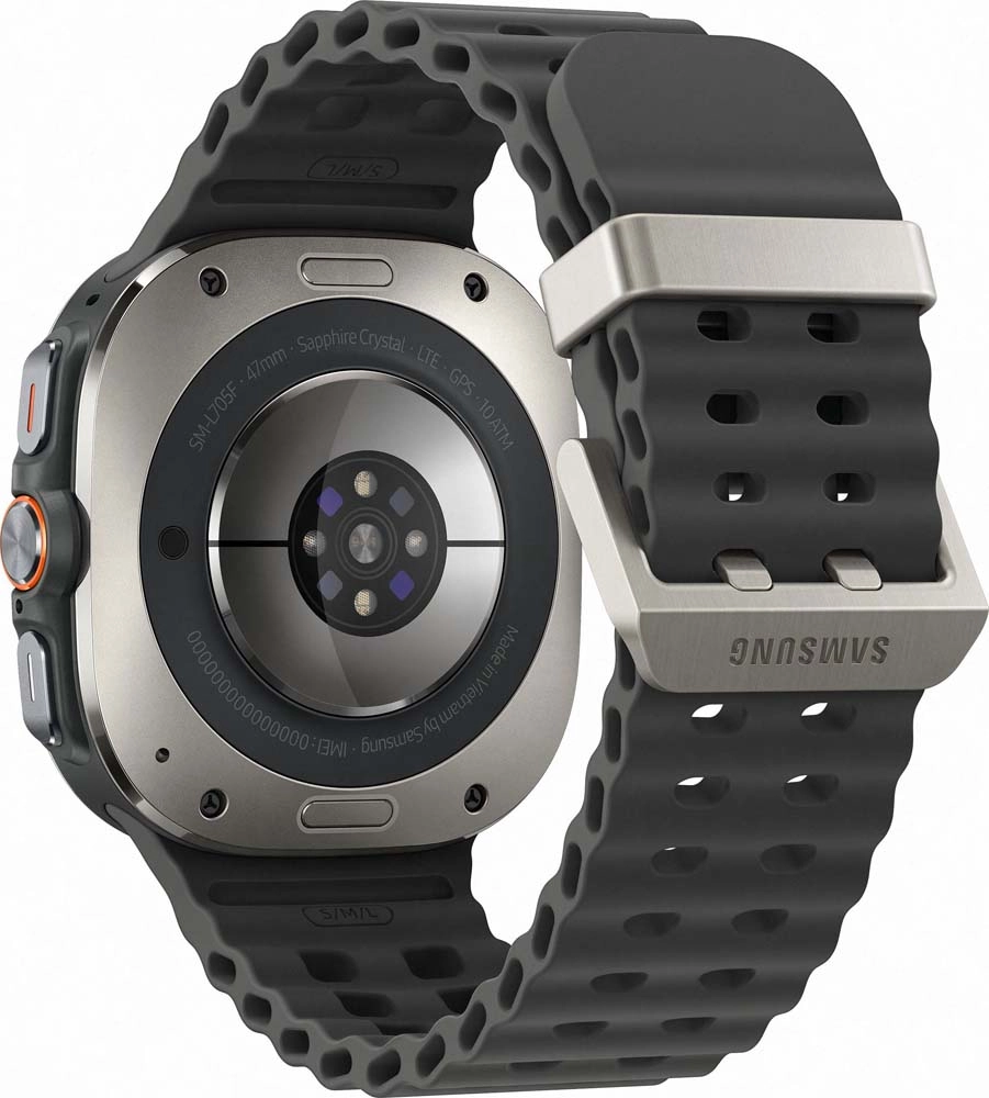Смарт-часы Samsung Galaxy Watch Ultra (2024) - 47 mm (SM-L705) Titanium Silver (черный ремешок)