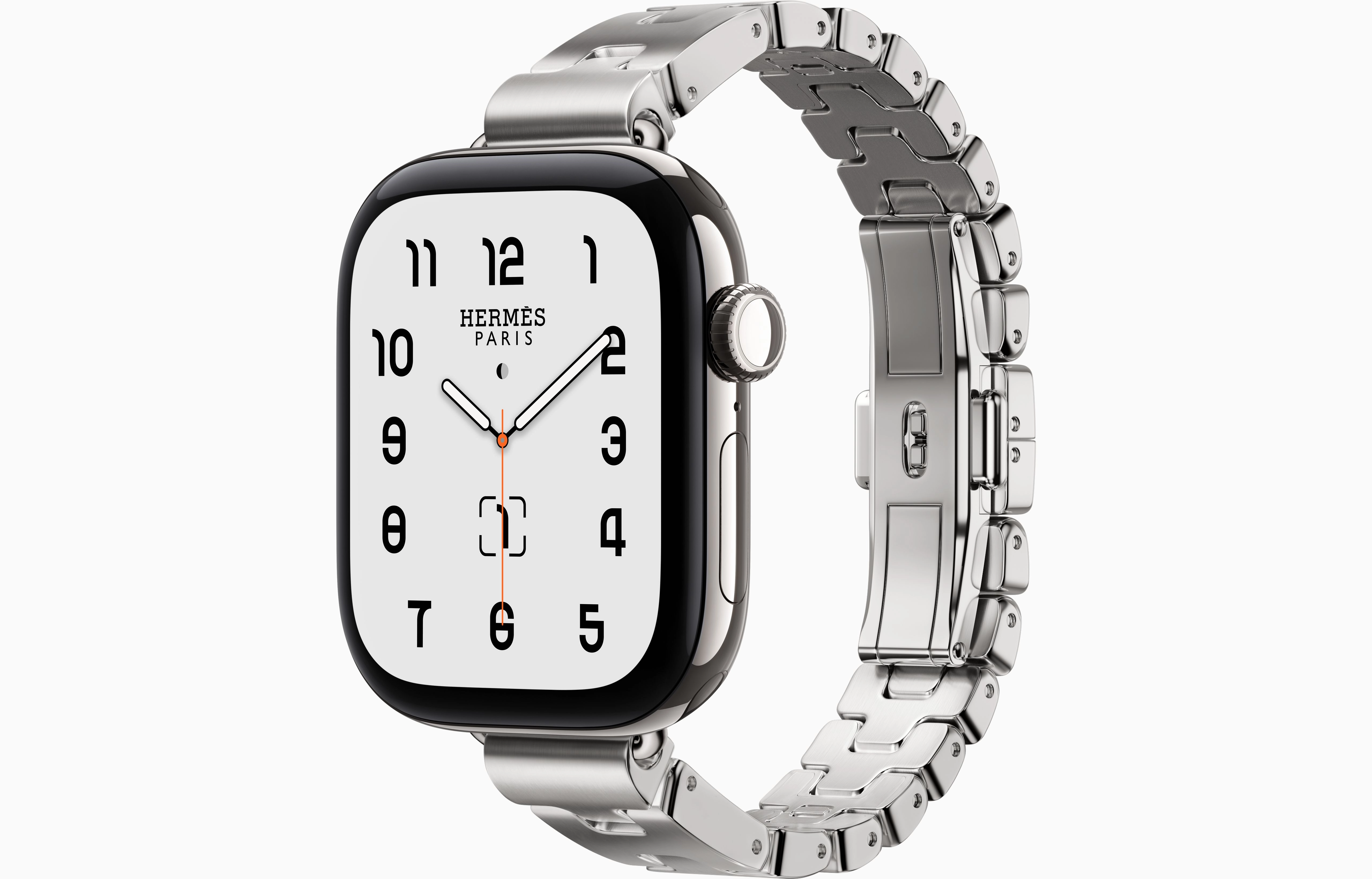 Смарт-часы Apple Watch Hermes Series 12, 42 мм, GPS + Cellular, Titanium Silver, Grand H Fin Satine, M