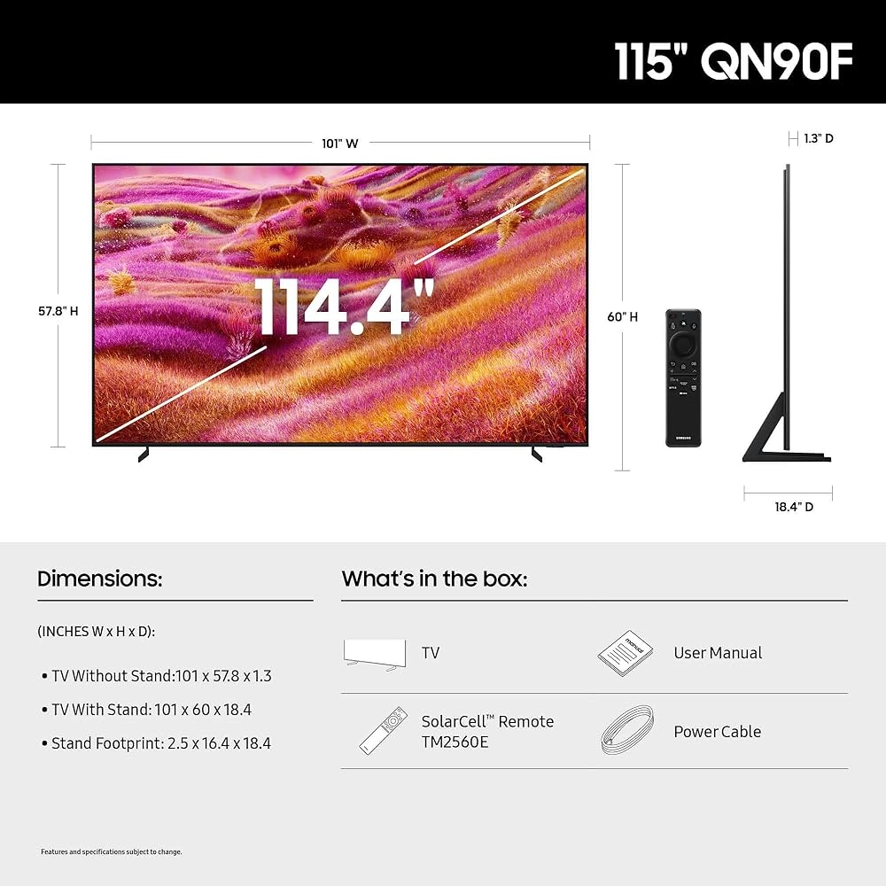 Телевизор Samsung QE115QN90FUXRU 115" (290 см) черный