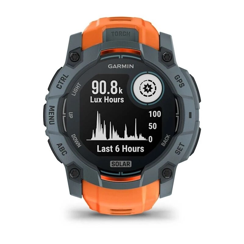 Смарт-часы Garmin Instinct 3 - 50 mm, Solar, Серый, оранжевый ремешок