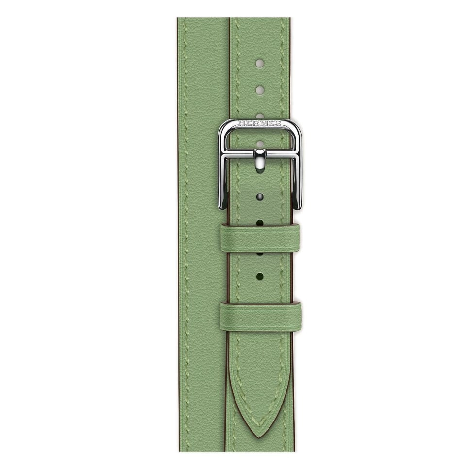 Смарт-часы Apple Watch S10 Hermes - браслет Double Tour Hapi Attelage (Бирюзовый | Vert Criquet)