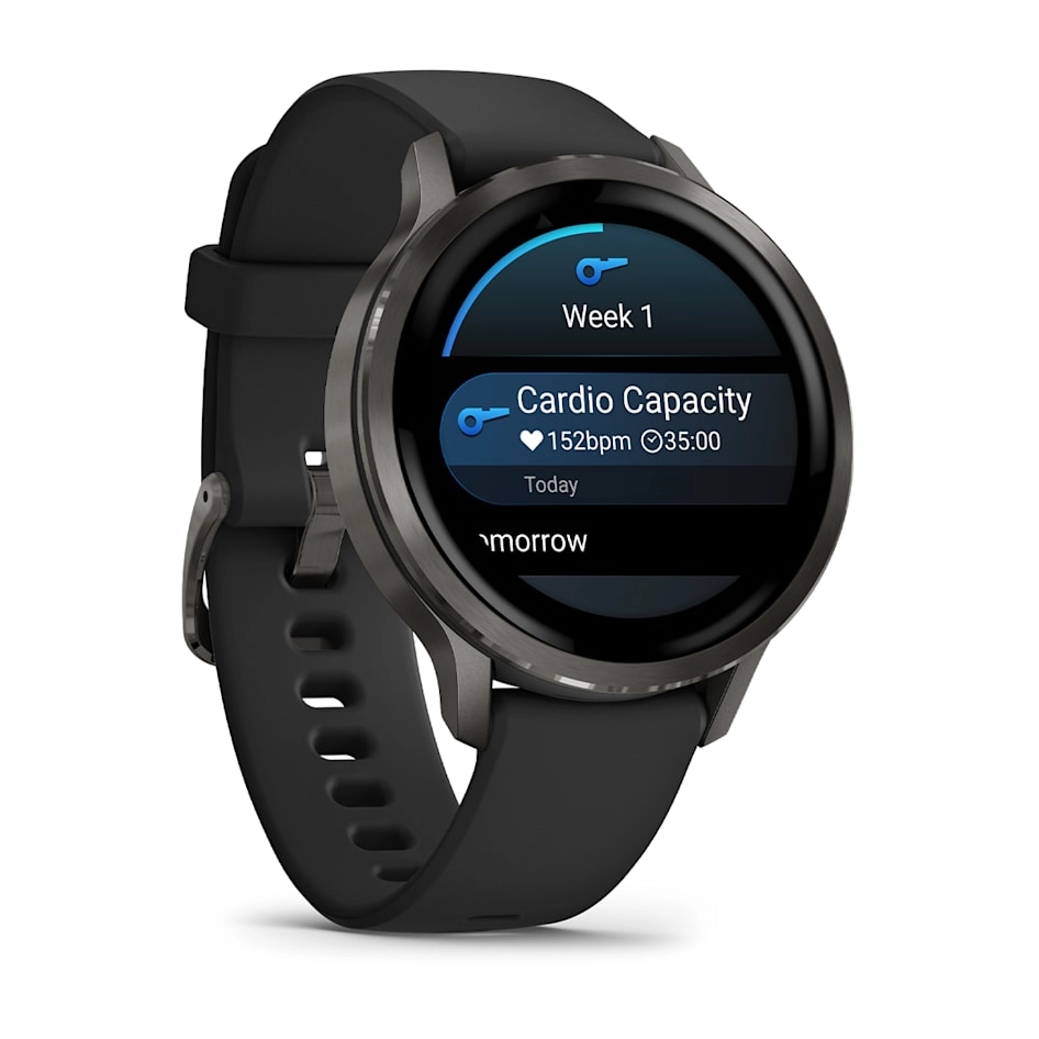 Смарт-часы Garmin Venu 4 - 41 mm, Темно-серый, черный силиконовый ремешок