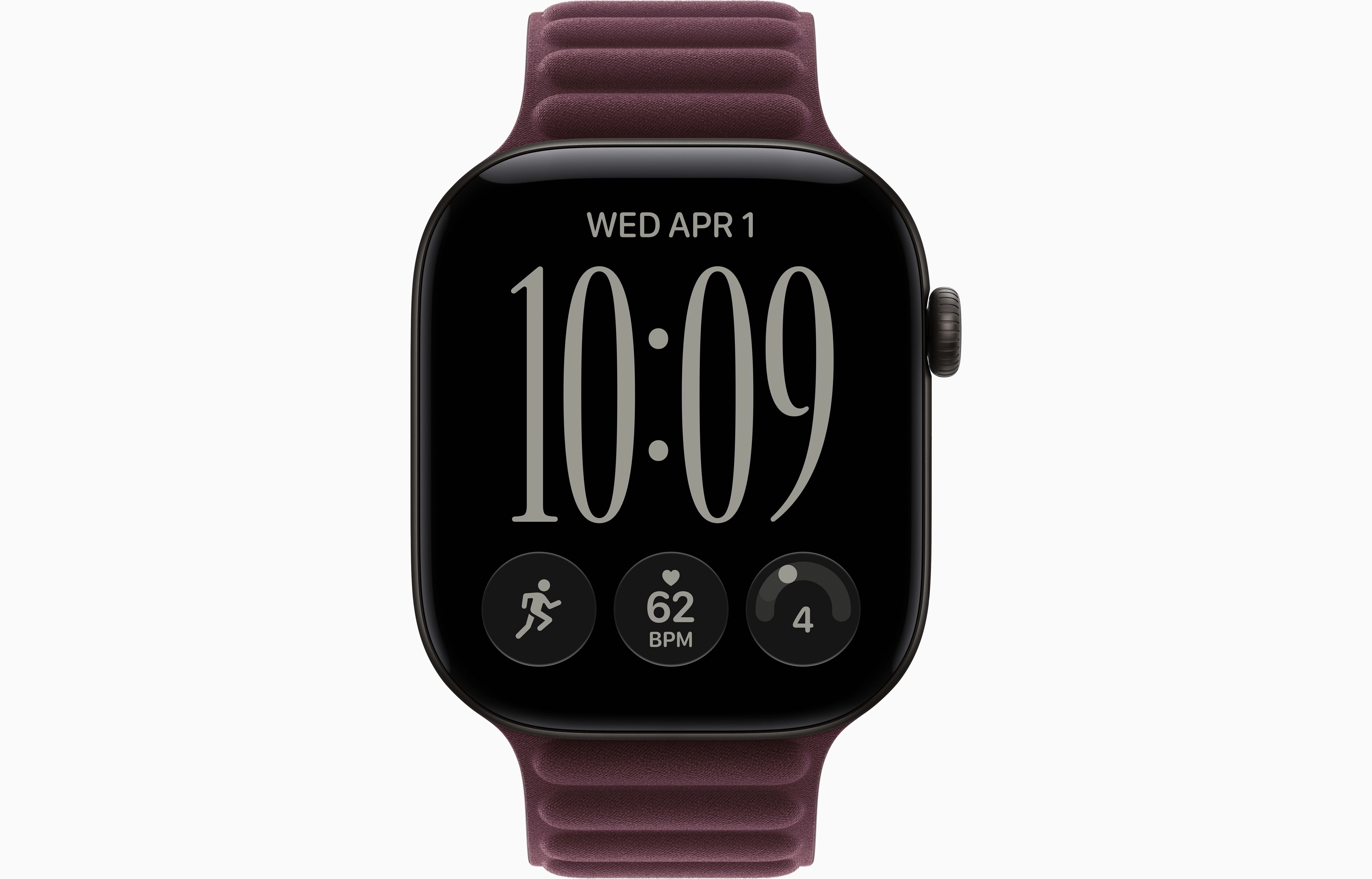 Смарт-часы Apple Watch Series 12, 46 мм, GPS, Aluminum Black, Magnetic Link Burgundy, S/M