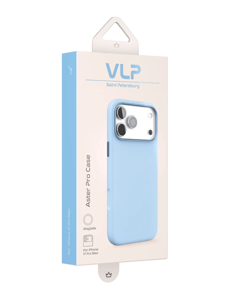 Чехол защитный VLP Aster Pro Case MagSafe для iPhone 17 Pro Max, Голубой