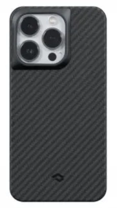 Противоударный чехол Pitaka MagEZ Pro 3 для iPhone 15 Pro, черно-серый, Кевлар