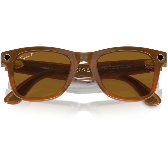 Умные очки Ray-Ban Meta Wayfever RW4008 S53,Shiny Caramel/Polar Brown 670683, размер L