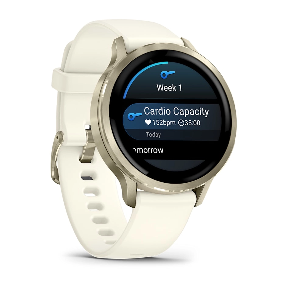Смарт-часы Garmin Venu 4 - 41 mm, Лунно-золотистый, силиконовый ремешок цвета слоновой кости