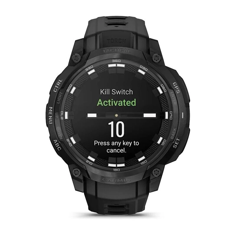 Смарт-часы Garmin Instinct Crossover Amoled Tactical Edition - 46 mm, Черный, черный силиконовый ремешок