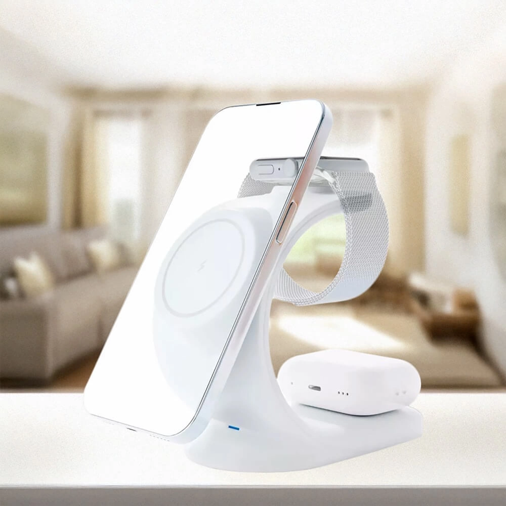 Беспроводное зарядное устройство VLP Powerstand 3 in 1 для Apple Белый