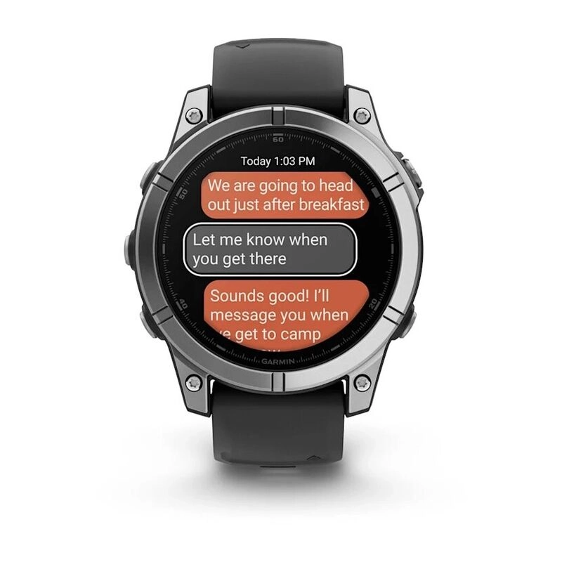 Смарт-часы Garmin Fenix E Amoled - 47 mm, Серый с серебристым стальным безелем | черный силиконовый ремешок