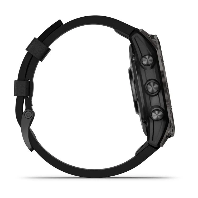 Смарт-часы Garmin Epix Pro (Gen 2) Sapphire Edition - 47 mm, Титановый, угольно-серый безель с DLC-покрытием, черный кожаный ремешок
