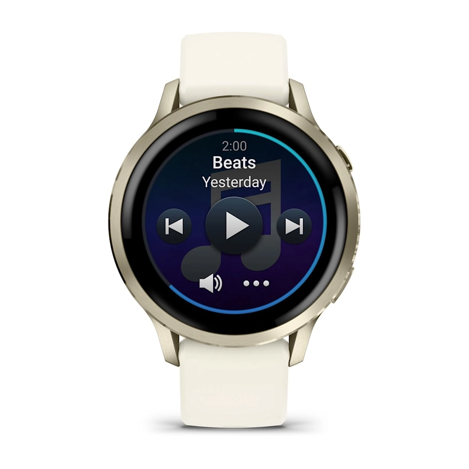 Смарт-часы Garmin Venu 4 - 41 mm, Лунно-золотистый, силиконовый ремешок цвета слоновой кости