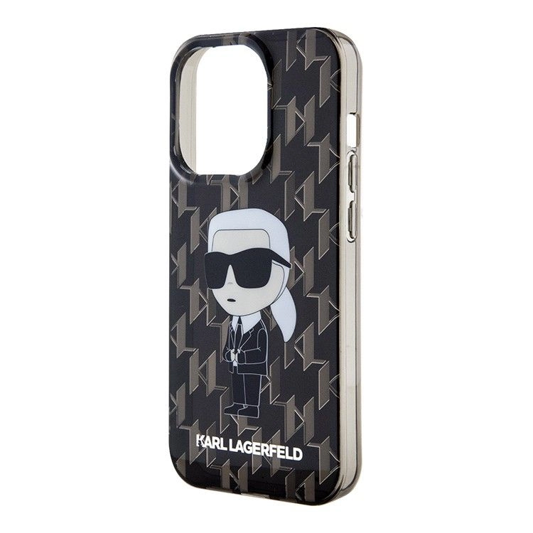 Lagerfeld для iPhone 15 Pro Max чехол PC/Термополиуретан Monogram NFT Karl Ikonik Hard Black