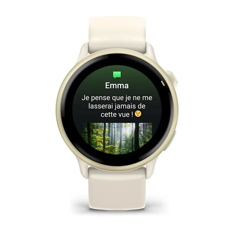 Смарт-часы Garmin Vivoactive 6 - 42 mm, Лунно-золотистый, силиконовый ремешок цвета слоновой кости