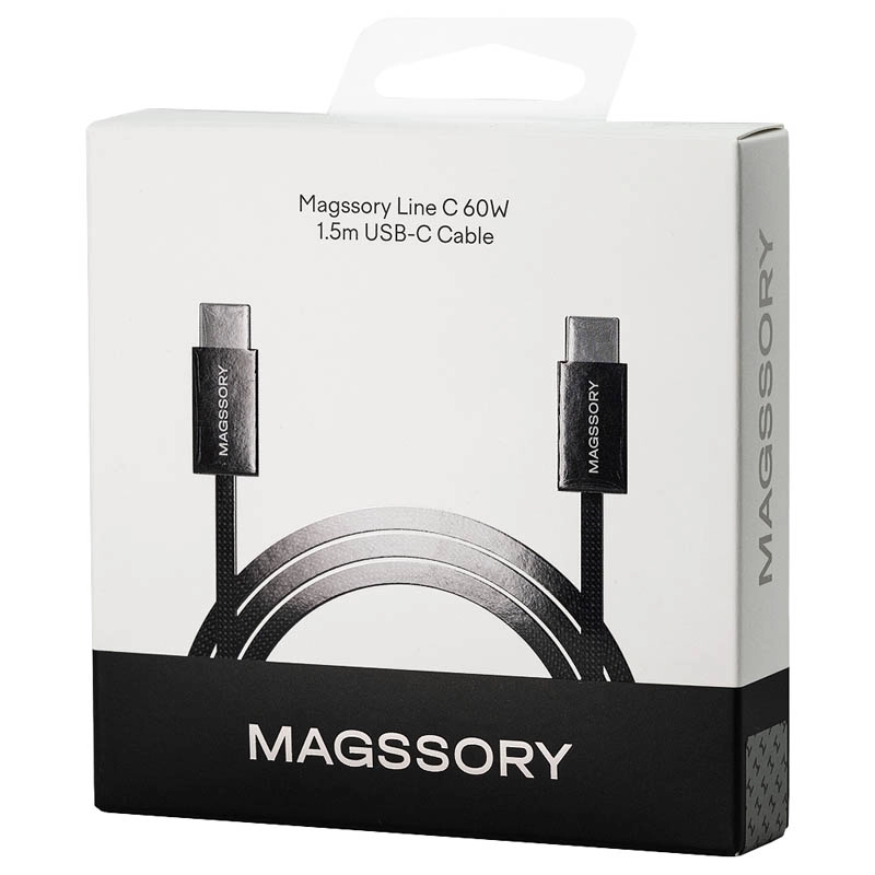 Кабель Magssory Line C 60W USB-C, 1,5 м, Черный