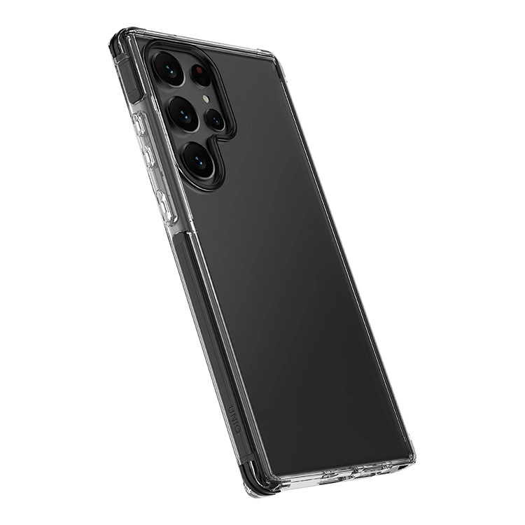 Чехол Uniq Combat Black для Samsung S23 Ultra, прозрачный (черная рамка)