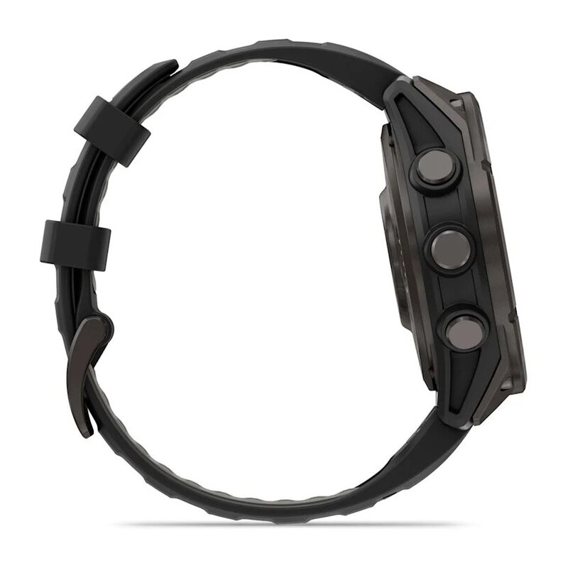 Смарт-часы Garmin Fenix 8 Pro Amoled Sapphire - 47 mm, Угольно-серый с DLC-покрытием | пепельно-серый силиконовый ремешок