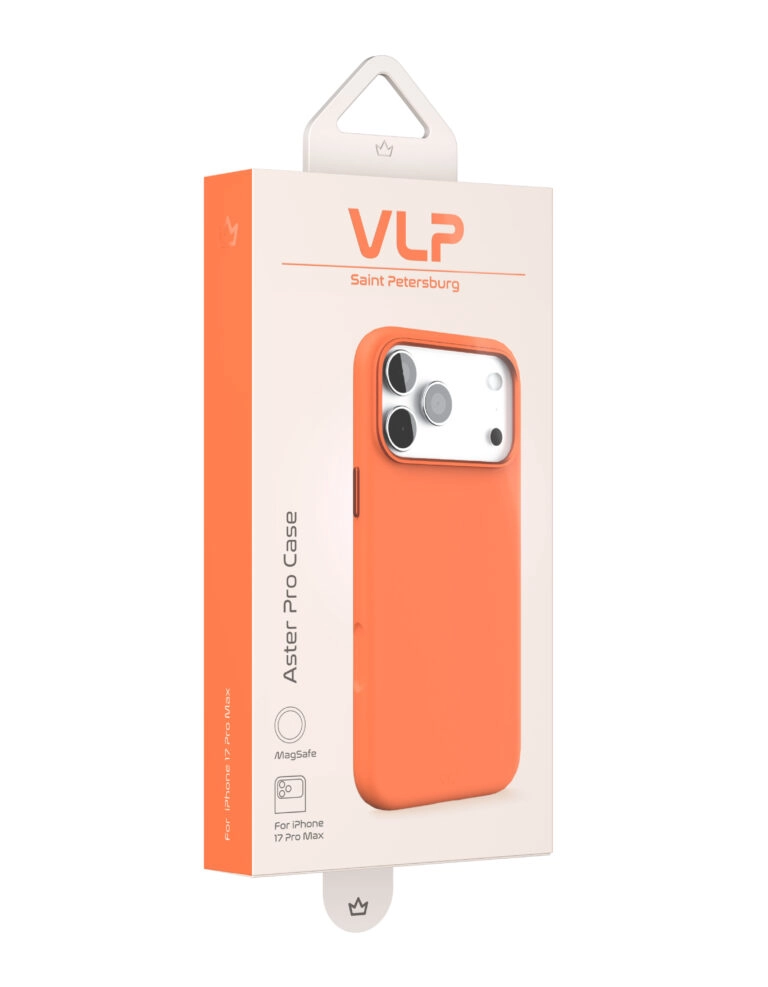 Чехол защитный VLP Aster Pro Case MagSafe для iPhone 17 Pro Max, Оранжевый