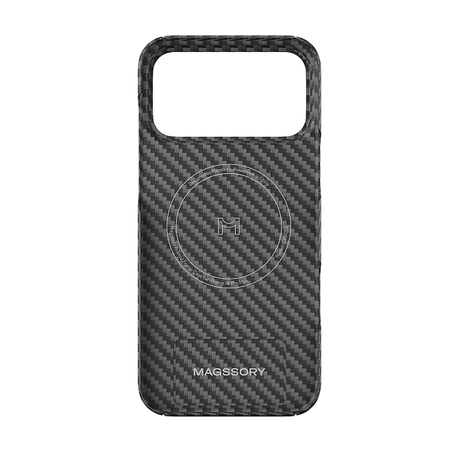 Чехол Magssory для iPhone 18 Pro Max, кевлар (арамид), с защитой, совместимый с MagSafe (черный - black)