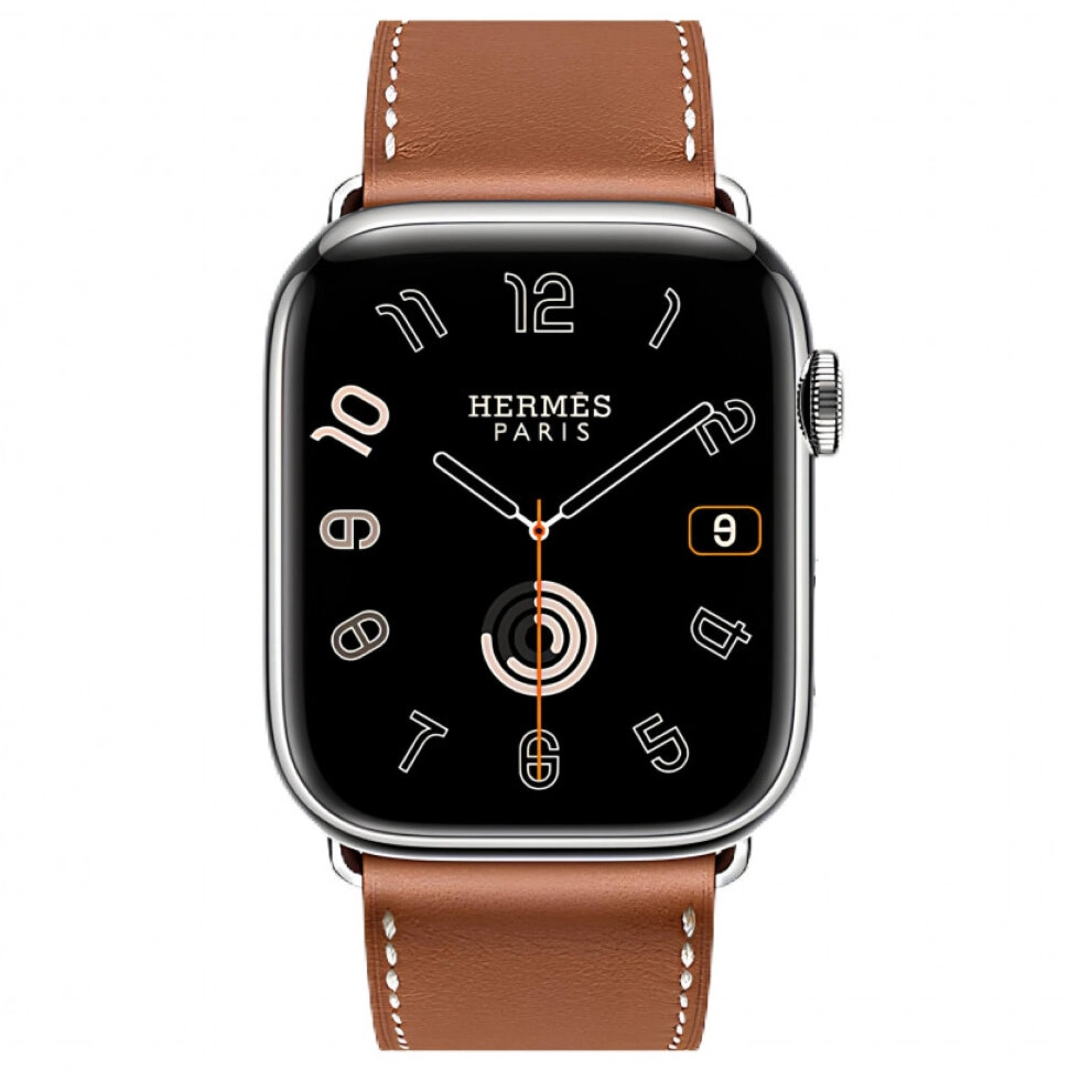 Смарт-часы Apple Watch S10 Hermes - 46 mm ремешок с раскладывающейся застежкой, светло-коричневый