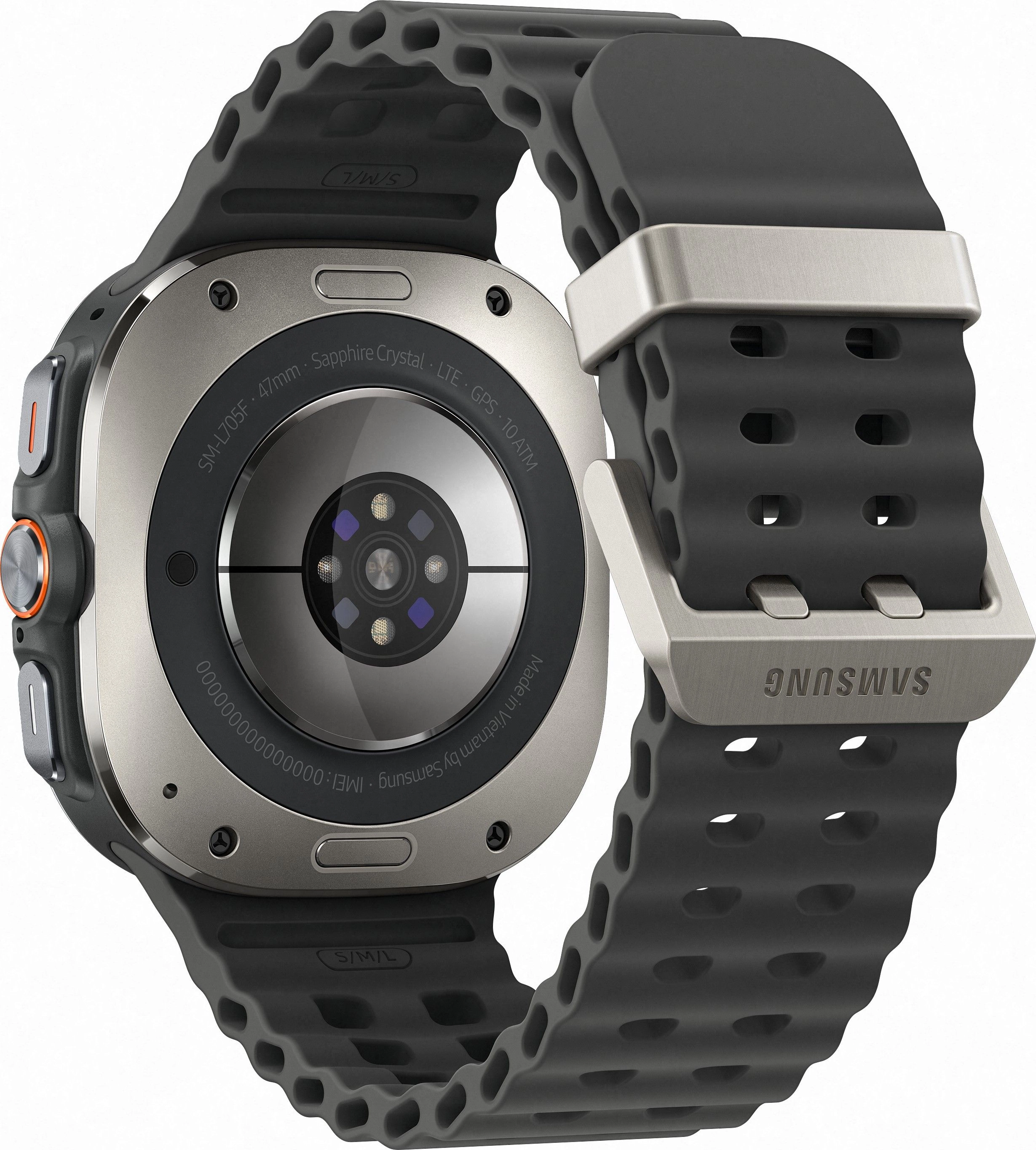 Смарт-часы Samsung Galaxy Watch Ultra (2025) - 47 mm (SM-L705) Titanium Silver (черный ремешок)