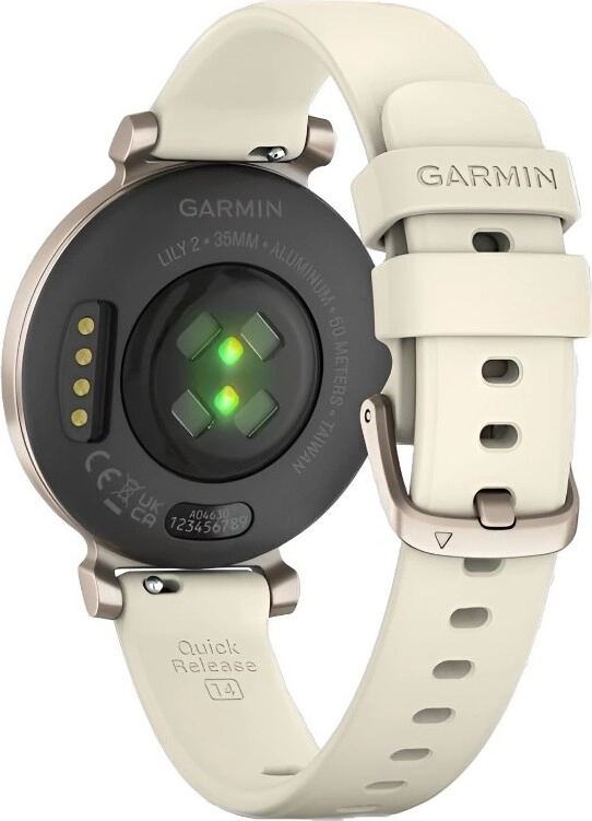 Смарт-часы Garmin Lily 2 - 35 mm, безель цвета кремовое золото, силиконовый ремешок цвета кокоса