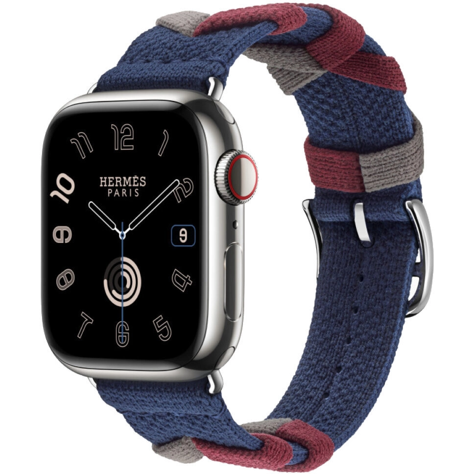 Смарт-часы Apple Watch S10 Hermes - 42 mm браслет Bridon Single Tour Темно-синий