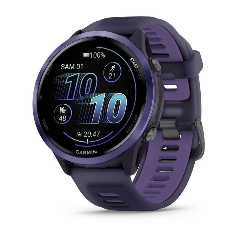 Смарт-часы Garmin Forerunner 570 - 42 mm, Индиго алюминий с ремешком цвета фиолетового индиго