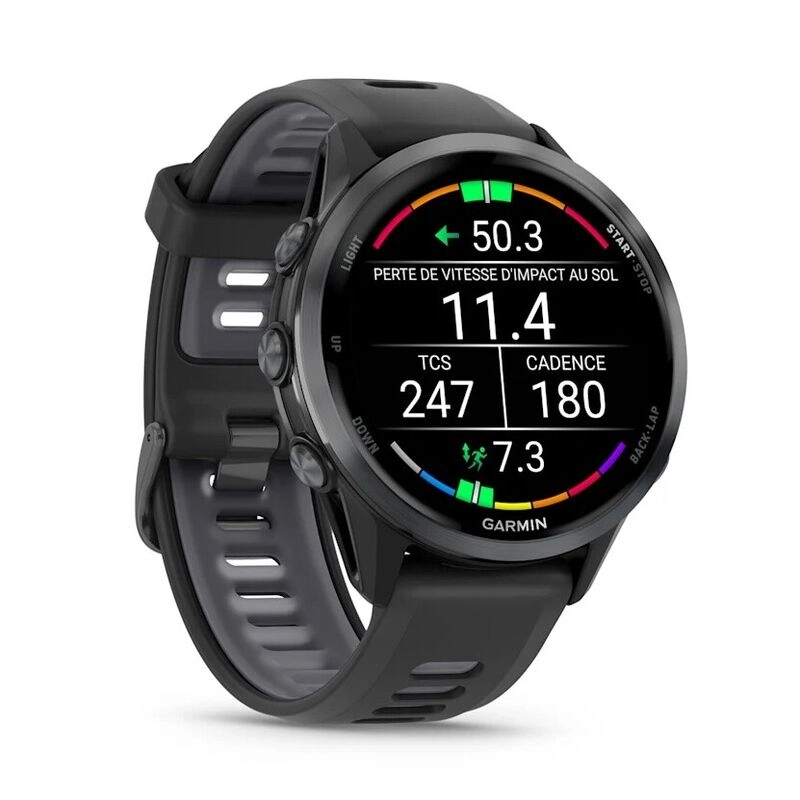 Смарт-часы Garmin Forerunner 970 - 47 mm, Черный, темно-серый титановый безель с DLC-покрытием, черно-серый ремешок (010-02969-00)