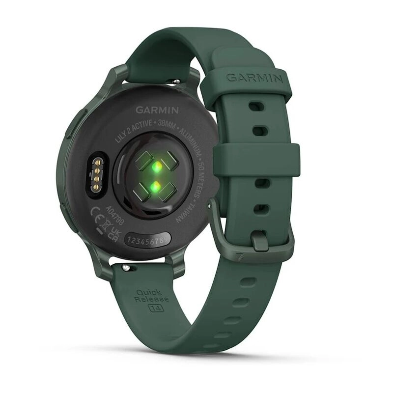 Смарт-часы Garmin Lily 2 Active - 38 mm, Яшмовый зеленый безель, зеленый силиконовый ремешок