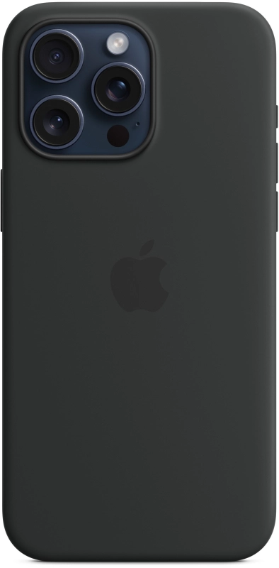 Чехол Apple MagSafe для iPhone 15 Pro Max, Силикон, Черный