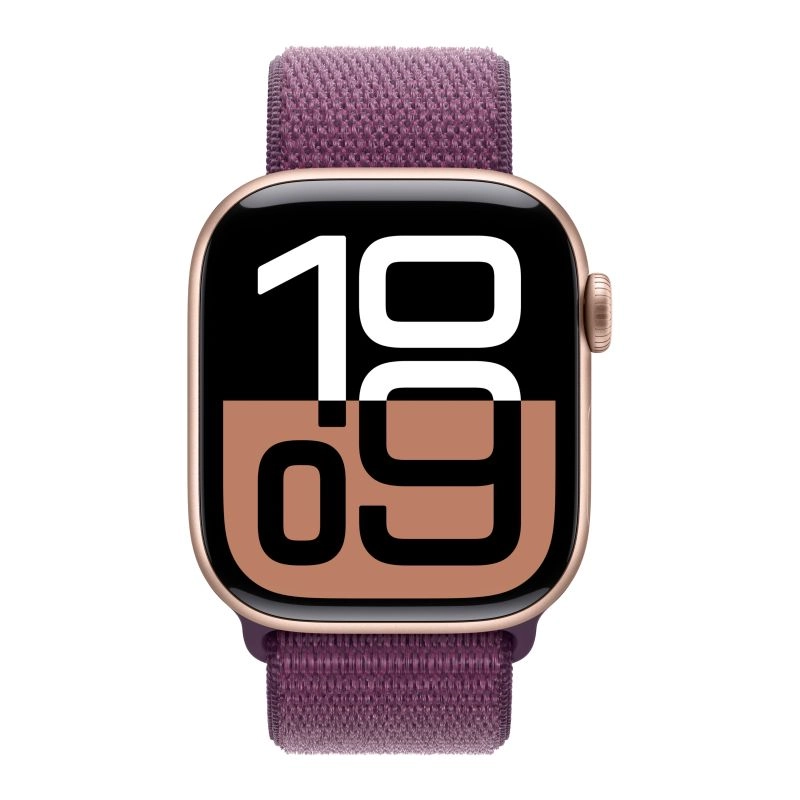 Смарт-часы Apple Watch S10 - 46 mm Алюминиевый корпус цвета розового золота | ремешок Sport Loop | Сливовый