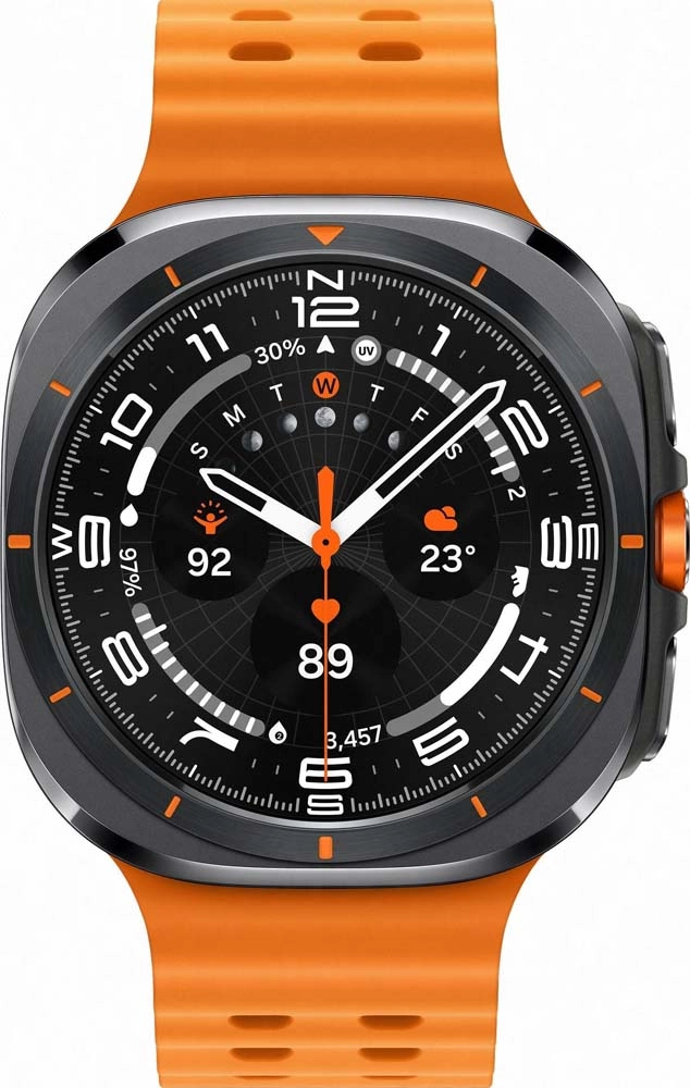 Смарт-часы Samsung Galaxy Watch Ultra (2024) - 47 mm (SM-L705) Titanium Gray (оранжевый ремешок)