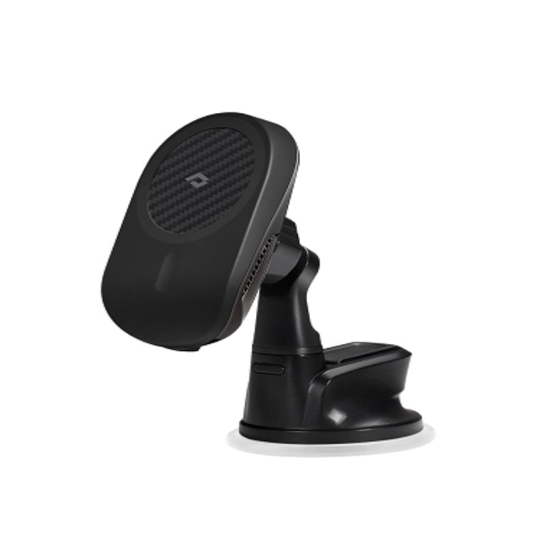 Держатель Pitaka New MagEZ Car Mount Pro MagSafe Qi (присоска) чёрная/black