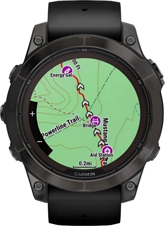 Смарт-часы Garmin Fenix 7 Pro Sapphire Solar - 47 mm, Титановый, угольно-серый безель с DLC-покрытием, черный ремешок