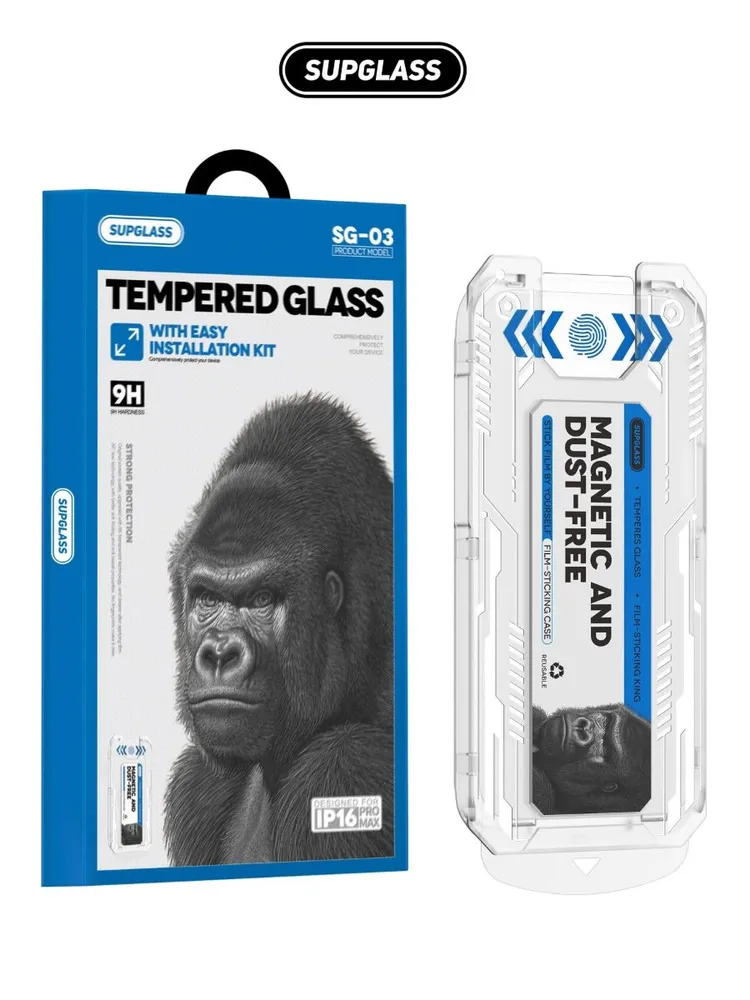 Защитное стекло Supglass SG-03 для iPhone 16 Pro Max (6.9) самоклеющееся прозрачное