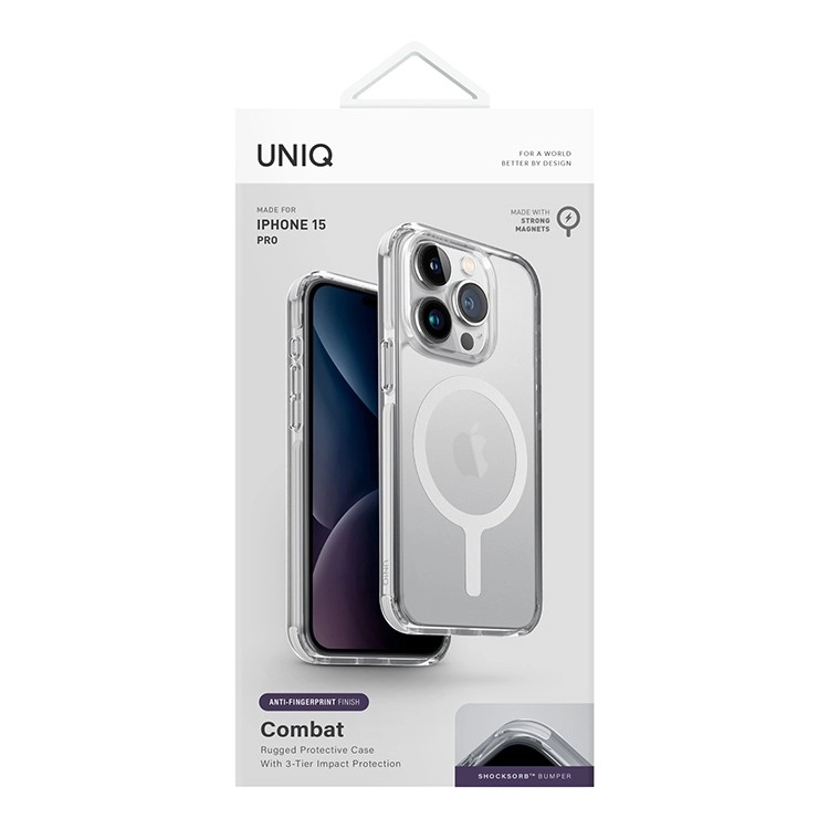чехол Uniq для iPhone 15 Pro Combat AF White (MagSafe)