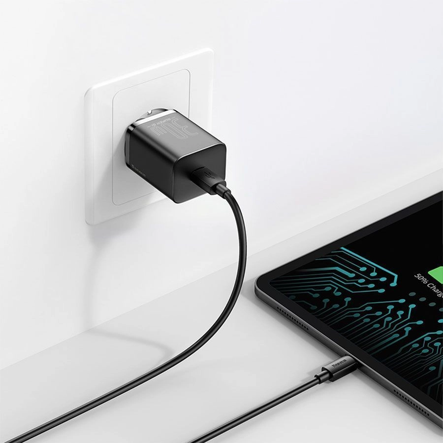 Зарядное устройство BASEUS Super Si USB-C, 3A, 30W, черный CCSUP-J01